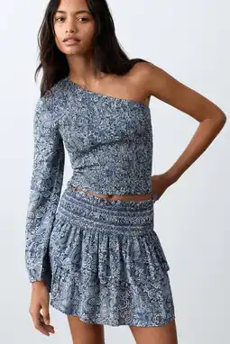 Wehkamp MANGO TEEN one shoulder top donkerblauw aanbieding