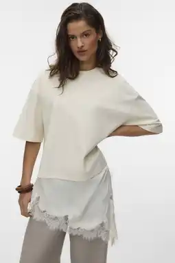 Wehkamp VERO MODA T-shirt ecru aanbieding