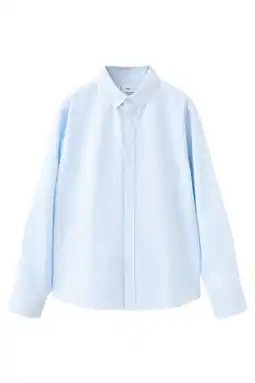 Wehkamp Mango Kids gestreepte overhemd lichtblauw aanbieding