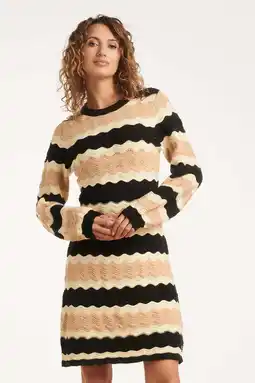 Wehkamp Smashed Lemon gestreepte jurk zwart aanbieding