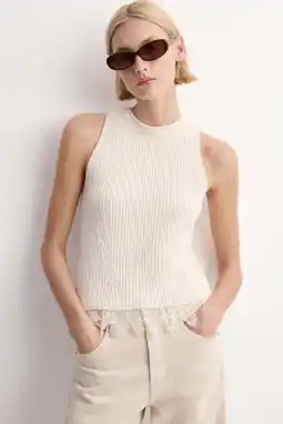 Wehkamp Mango top ecru rib gebreid aanbieding