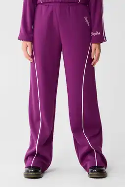 Wehkamp Shoeby gestreepte casual wide-leg broek paars aanbieding
