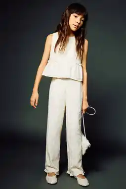 Wehkamp Mango Kids gestreepte casual broek ecru aanbieding