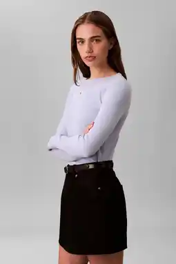 Wehkamp CALVIN KLEIN JEANS top lichtblauw rib gebreid aanbieding