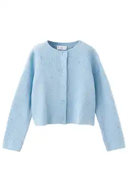 Wehkamp Mango Kids vest lichtblauw rib gebreid aanbieding