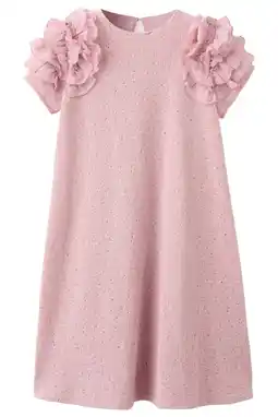 Wehkamp Mango Kids korte jurk fijn gebreid lichtroze aanbieding