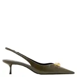 Wehkamp Mango slingback pumps met crocoprint kaki aanbieding