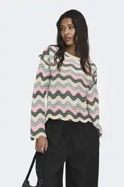 Wehkamp ONLY pullover roze ajour aanbieding