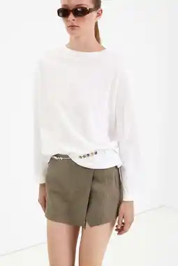 Wehkamp Mango geruite skort - groen aanbieding