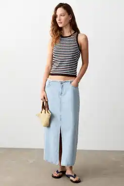 Wehkamp MANGO TEEN denim spijkerrok light blue denim aanbieding