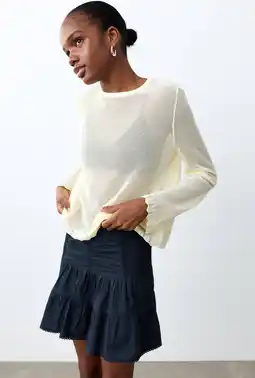 Wehkamp MANGO TEEN strokenrok donkerblauw aanbieding