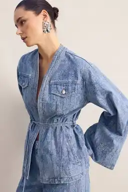 Wehkamp Shoeby denim spijkerjas medium blue aanbieding