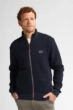Wehkamp Petrol Industries sweatvest met textuur donkerblauw aanbieding