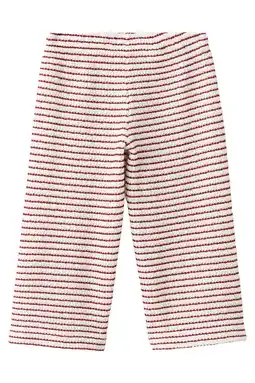 Wehkamp Mango Kids gestreepte casual broek rood met textuur aanbieding