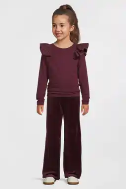 Wehkamp Anytime longsleeve met ruches bordeauxrood aanbieding