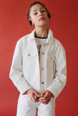 Wehkamp Mango Kids denim spijkerjas wit aanbieding