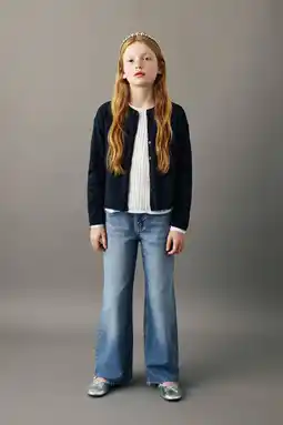 Wehkamp Mango Kids wide leg jeans light blue denim aanbieding