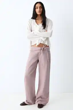 Wehkamp MANGO TEEN lowwaist wide leg jeans roze aanbieding