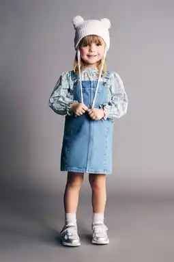 Wehkamp Mango Kids denim spijkerjurk light blue denim aanbieding