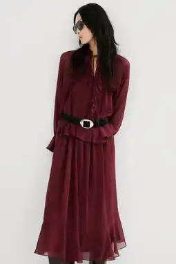 Wehkamp Mango maxi jurk donkerrood aanbieding