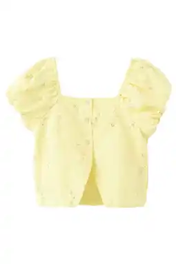Wehkamp Mango Kids blousetop geel met pailletten aanbieding