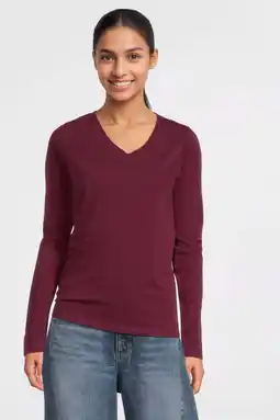 Wehkamp Anytime longsleeve V-hals bordeauxrood aanbieding