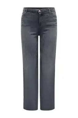 Wehkamp ONLY CARMAKOMA highwaist wide leg jeans grey denim aanbieding