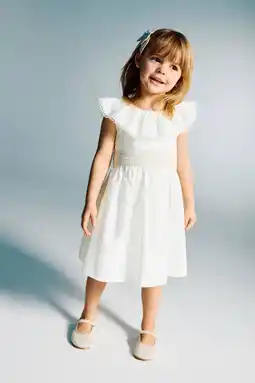 Wehkamp Mango Kids linnen zomerjurk wit aanbieding