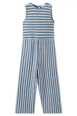 Wehkamp Mango Kids gestreepte jumpsuit blauw aanbieding