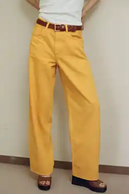 Wehkamp Mango regular waist wide leg jeans - oranje aanbieding
