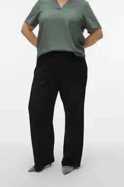 Wehkamp VERO MODA CURVE wide leg regularwaist pantalon zwart aanbieding