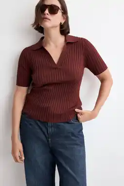 Wehkamp Mango fijn gebreide top roodbruin aanbieding