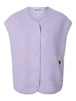 Wehkamp PIECES teddy gilet lila aanbieding