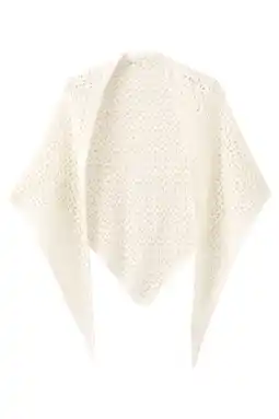 Wehkamp Mango gebreide poncho ecru aanbieding