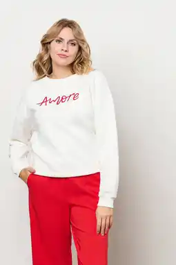 Wehkamp Co Woman sweater ecru aanbieding