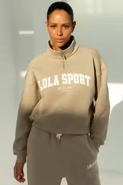 Wehkamp The Lola Club sweater Jayla Half Zip zand aanbieding