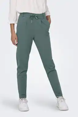 Wehkamp ONLY tapered regularwaist pantalon grijsgroen aanbieding