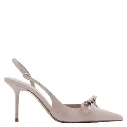 Wehkamp Mango lak slingback pumps met strik beigeroze aanbieding
