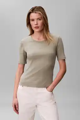 Wehkamp Calvin Klein top grijsgroen rib gebreid aanbieding
