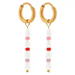Wehkamp Label Kiki gold plated oorbellen Summer Pearl Hoops aanbieding