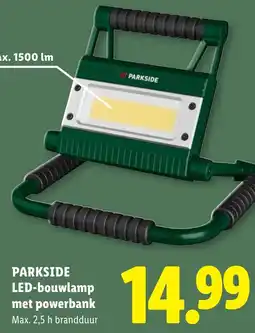 Lidl PARKSIDE LED bouwlamp met powerbank aanbieding