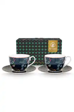 Wehkamp Pip Studio Berry Blues kop en schotel (280 ml) (set van 2) aanbieding