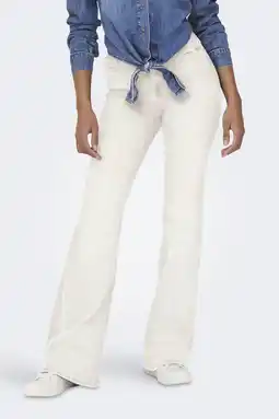 Wehkamp ONLY highwaist flared jeans ecru aanbieding