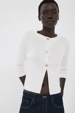 Wehkamp Mango gebreid vest ecru aanbieding