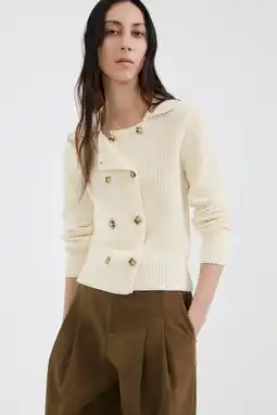 Wehkamp Mango sweatvest ecru grof gebreid aanbieding