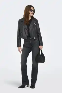 Wehkamp ONLY imitatieleren jas zwart aanbieding