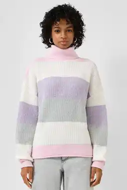 Wehkamp QS gestreepte coltrui lila aanbieding