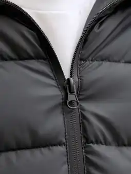 Wehkamp JACK & JONES JUNIOR gewatteerde jas gebreid zwart aanbieding