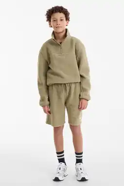 Wehkamp Anytime teddy fleece short khaki aanbieding