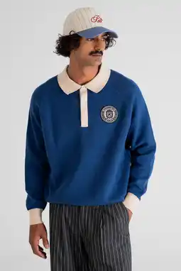 Wehkamp Prohibited gebreide trui met backprint blauw aanbieding